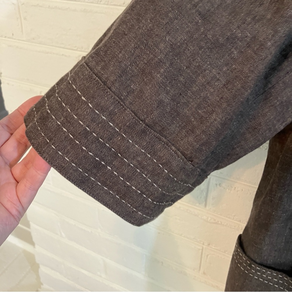 Maggie Barnes Women's Brown Linen Blend 1X 18/20W Plus Size Blazer - Picture 2 of 7